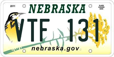 NE license plate VTF131