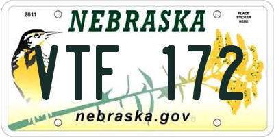 NE license plate VTF172
