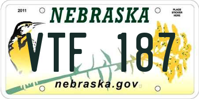 NE license plate VTF187