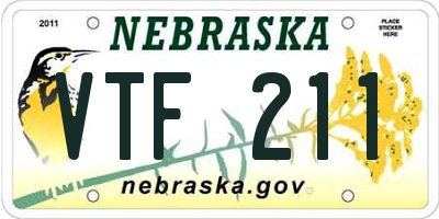 NE license plate VTF211