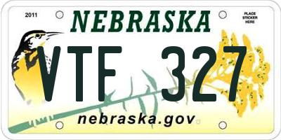 NE license plate VTF327