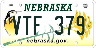 NE license plate VTF379