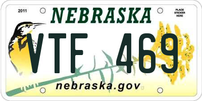 NE license plate VTF469