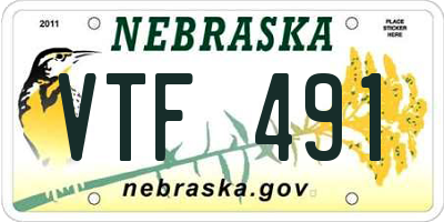 NE license plate VTF491