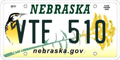 NE license plate VTF510