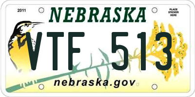 NE license plate VTF513