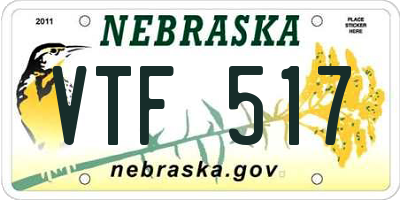 NE license plate VTF517