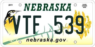 NE license plate VTF539