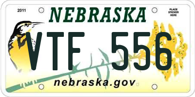 NE license plate VTF556