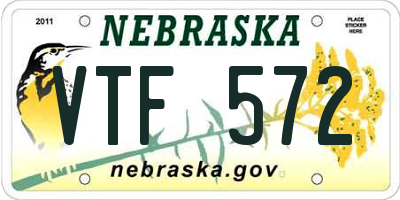 NE license plate VTF572