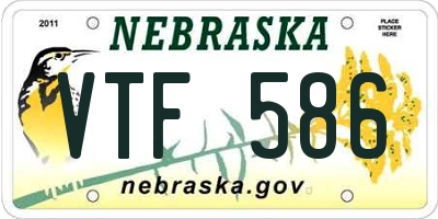 NE license plate VTF586