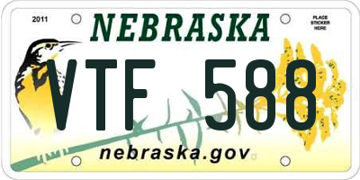 NE license plate VTF588