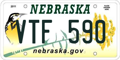 NE license plate VTF590