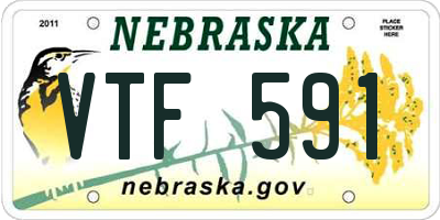 NE license plate VTF591
