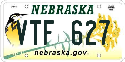 NE license plate VTF627