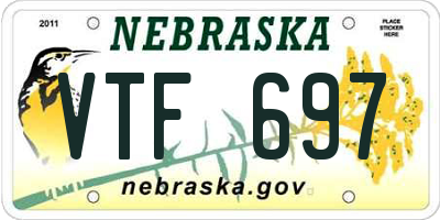 NE license plate VTF697