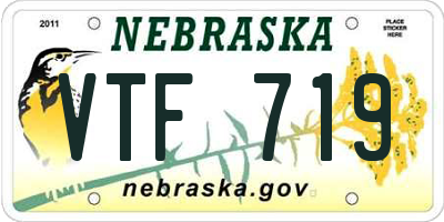 NE license plate VTF719