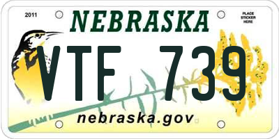NE license plate VTF739