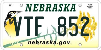 NE license plate VTF852