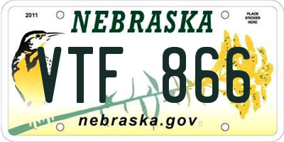 NE license plate VTF866