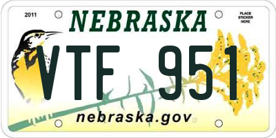 NE license plate VTF951