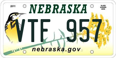 NE license plate VTF957