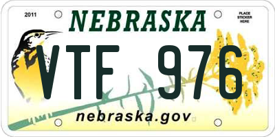 NE license plate VTF976