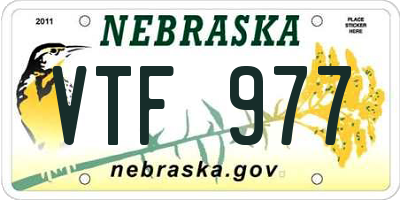 NE license plate VTF977