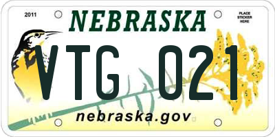 NE license plate VTG021