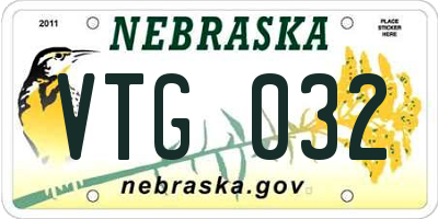 NE license plate VTG032