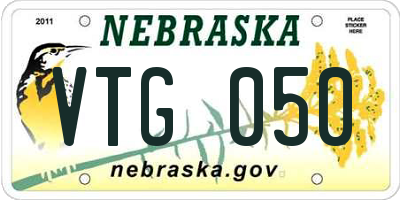 NE license plate VTG050