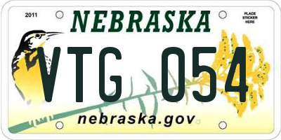 NE license plate VTG054