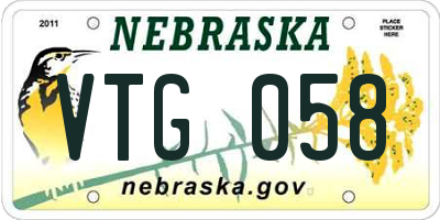 NE license plate VTG058