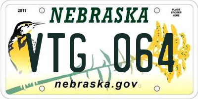 NE license plate VTG064