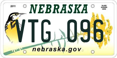 NE license plate VTG096