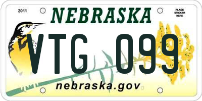 NE license plate VTG099