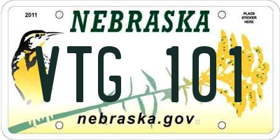 NE license plate VTG101