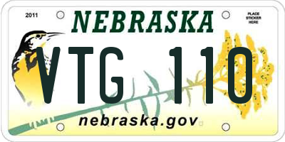 NE license plate VTG110