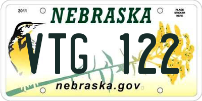 NE license plate VTG122