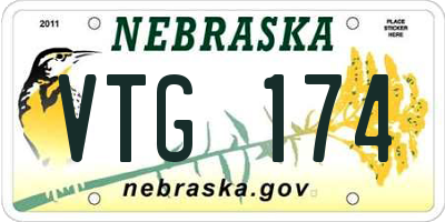 NE license plate VTG174