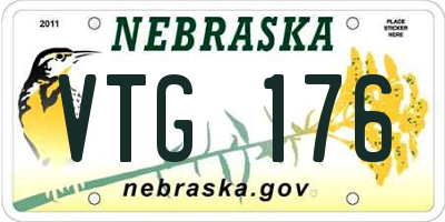 NE license plate VTG176