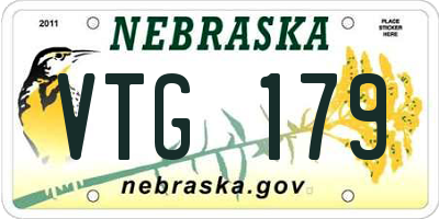 NE license plate VTG179