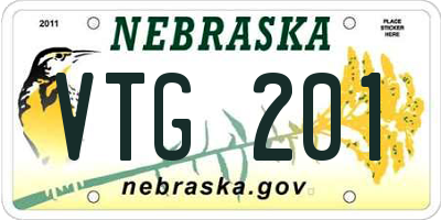 NE license plate VTG201