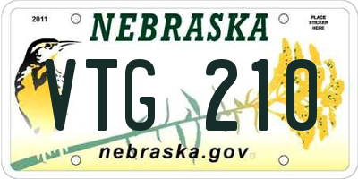 NE license plate VTG210
