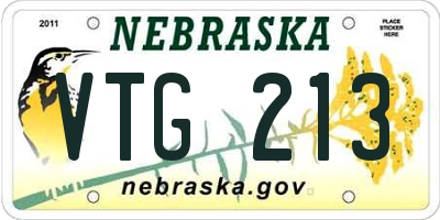 NE license plate VTG213
