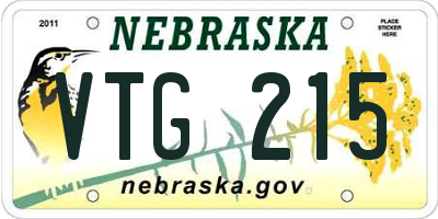 NE license plate VTG215