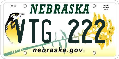 NE license plate VTG222