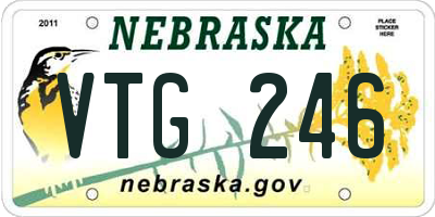 NE license plate VTG246