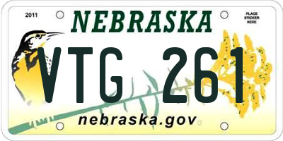 NE license plate VTG261