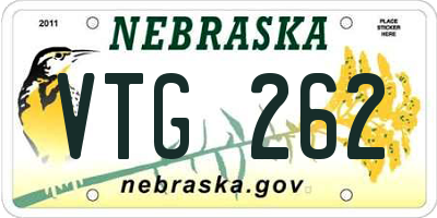 NE license plate VTG262